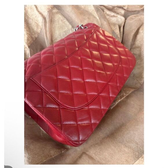 Chanel Jumbo Double Flap Bag Leather Red - Picture 10 of 16